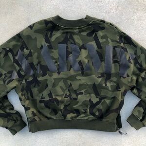 AARMY Camouflage Long Sleeve Sweater w Zippers Size Medium